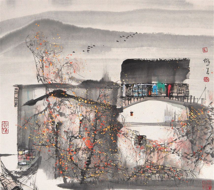 当代画家刘懋善国画风景写生作品欣赏