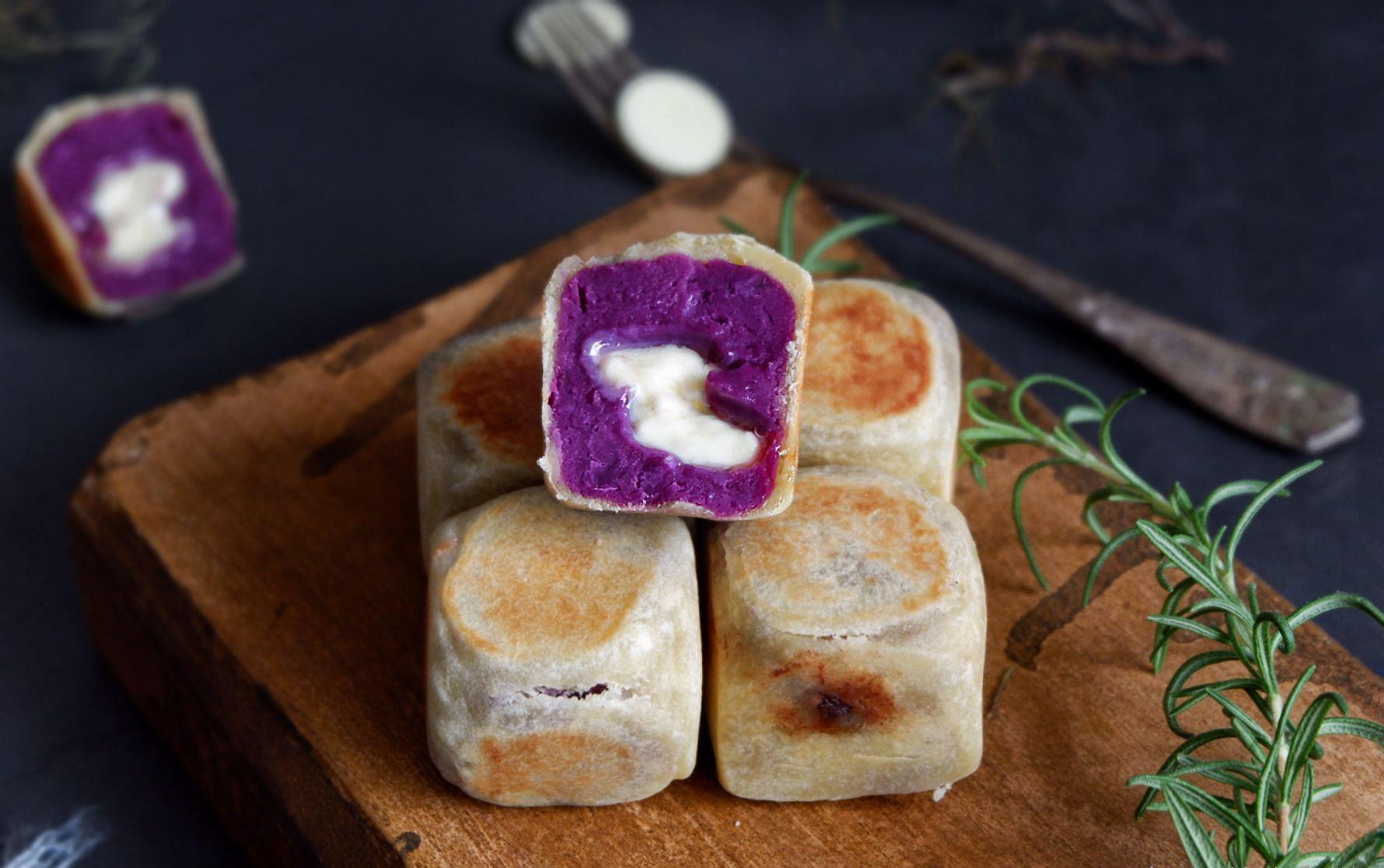 能拉丝的紫薯仙豆糕平底锅就能做的甜点孩子非常爱吃