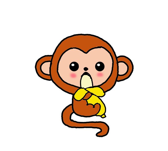 如何画猴子简笔画 - 步骤图解