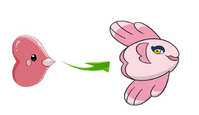 爱心鱼进化保母曼波,这两个宝可梦都是很相似的,两者之间形象很像,加