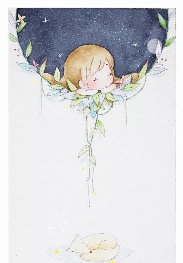 温暖的治愈系插画手绘 终有一天,你会遇见想遇见的