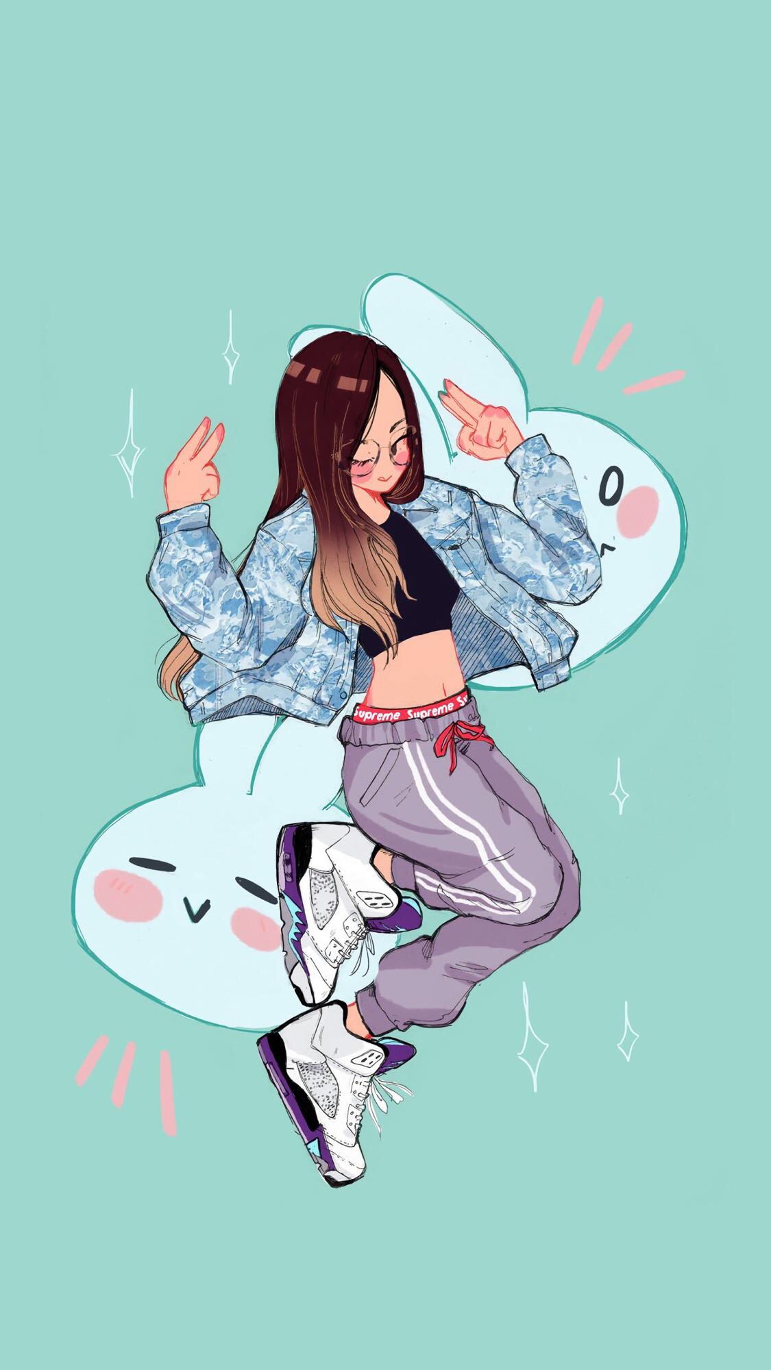 高清手机壁纸丨动漫人物潮服丨扎心情感短句