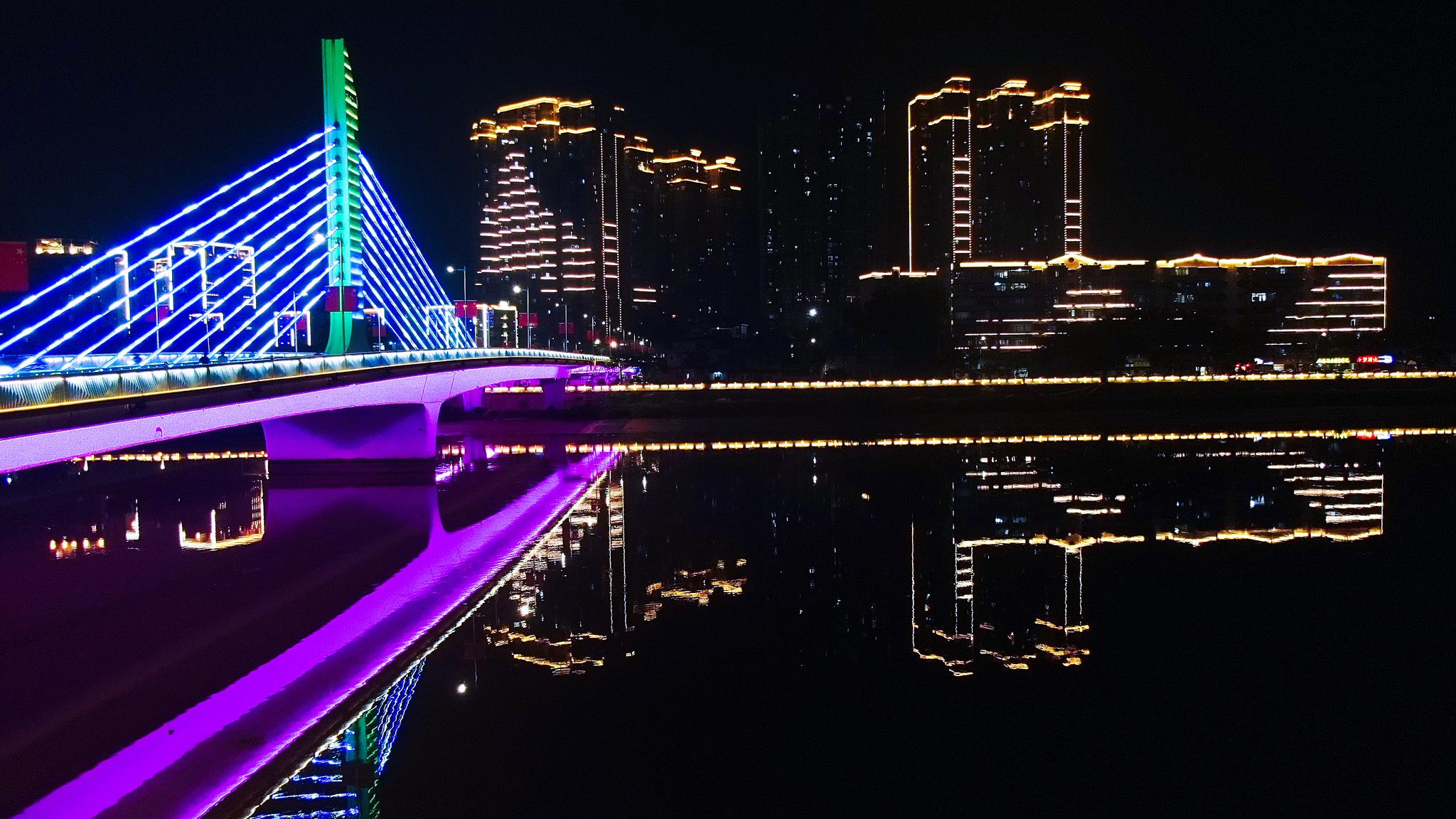 魅力厦门同安,航拍镜头下的古城银湖大桥之美_高清图集_新浪网