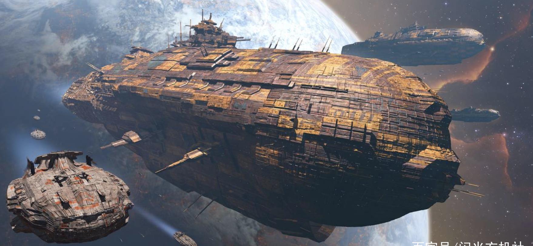 科幻小说动漫插画:"虚妄宇宙"中的庞大星空舰队-情景原画