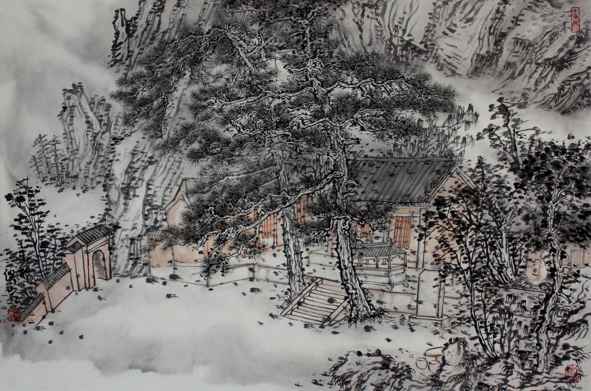 画家倪岩山水画的淳淡清润 温厚华滋|倪岩|写生|华滋_新浪新闻