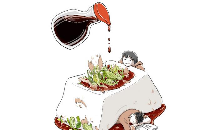 二次元可爱少女风食物拟人插画,荷包蛋超治愈,味噌拉面美味可口
