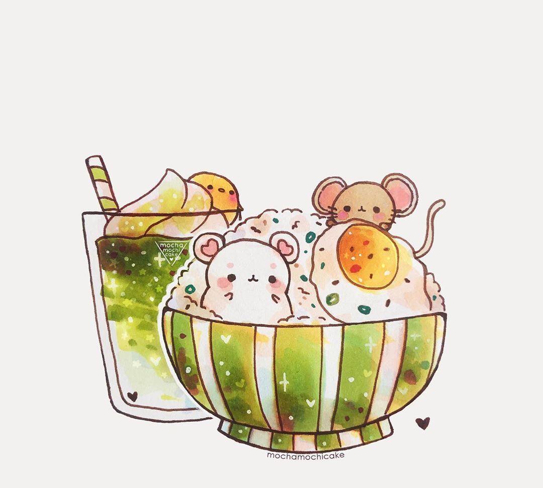 一晚萌萌系的饭饭,猫咪抹茶卷还有猫咪松饼,每