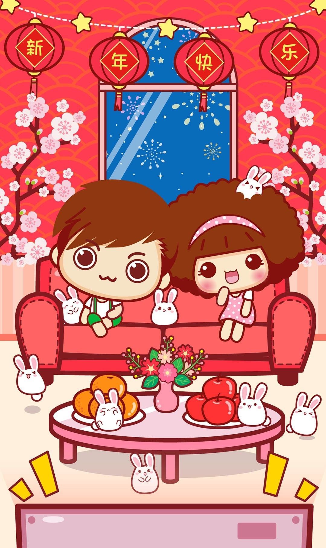 用来跨年的手机壁纸图片红红火火第二弹之新年