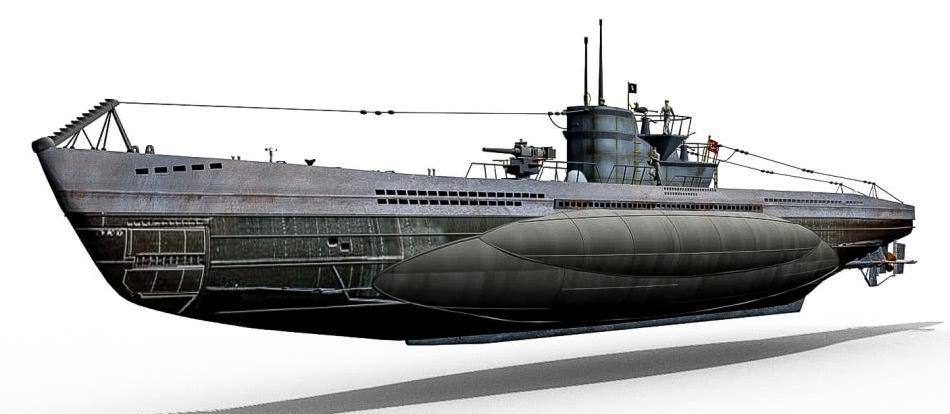 水下采用先进闭式循环发动机的德国vii级潜艇