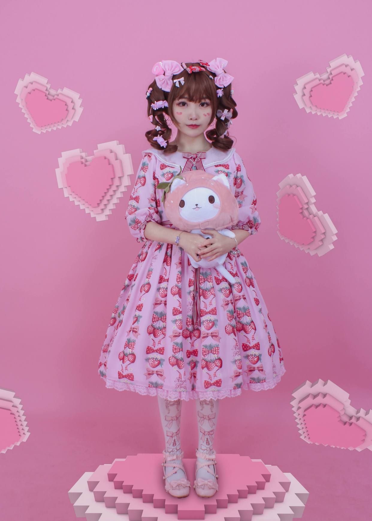 ap-19草莓-lo娘-装扮-日牌lolita-双马尾