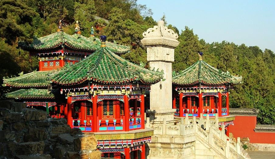 清漪园建筑转轮藏,殿顶上立着琉璃福禄寿三星|木塔|万寿山|转轮_新浪