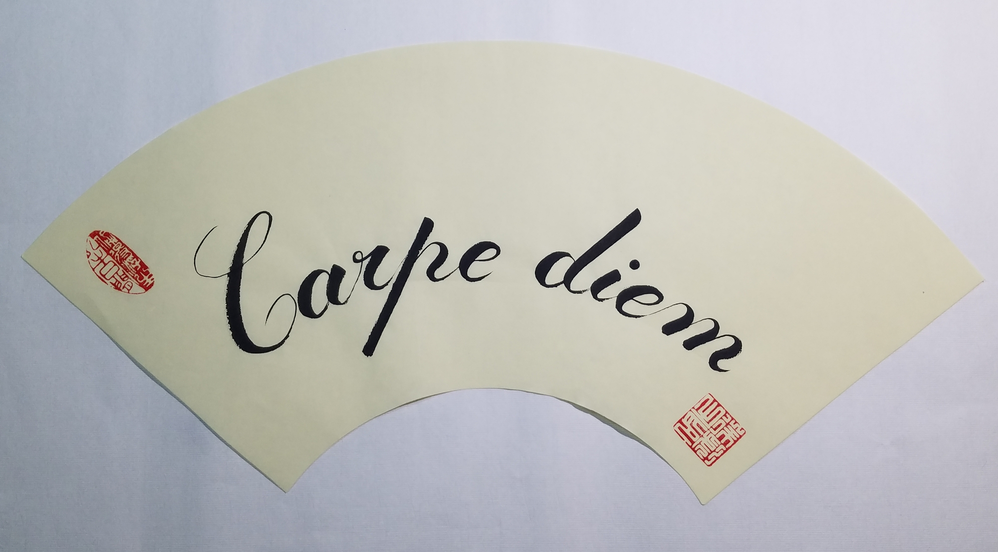 毛笔拉丁文书法及时行乐carpediem