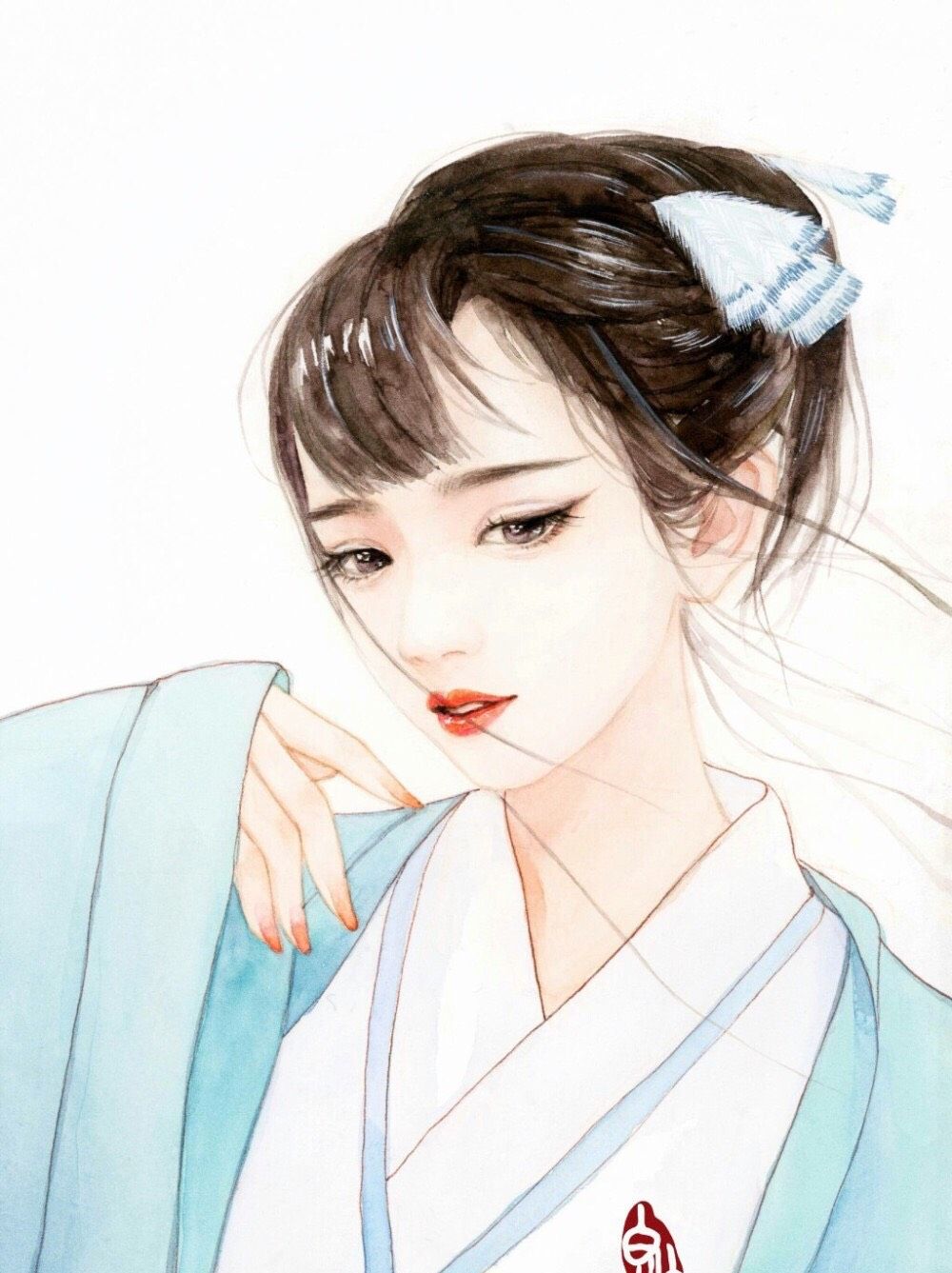 古风美人手绘来自画师 白岫 古风美人手绘来自画师 白岫