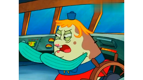 海绵宝宝开船超速,被船长呵斥,要他把船停下来