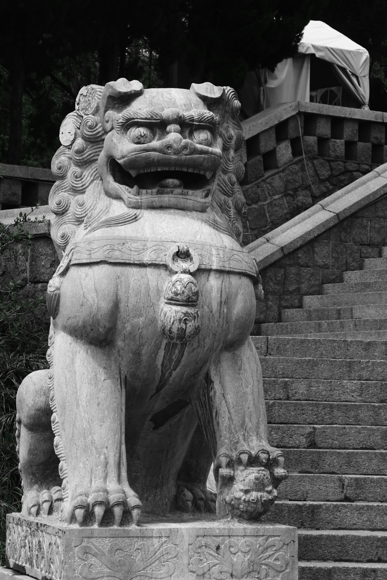 黑白相册 石狮子