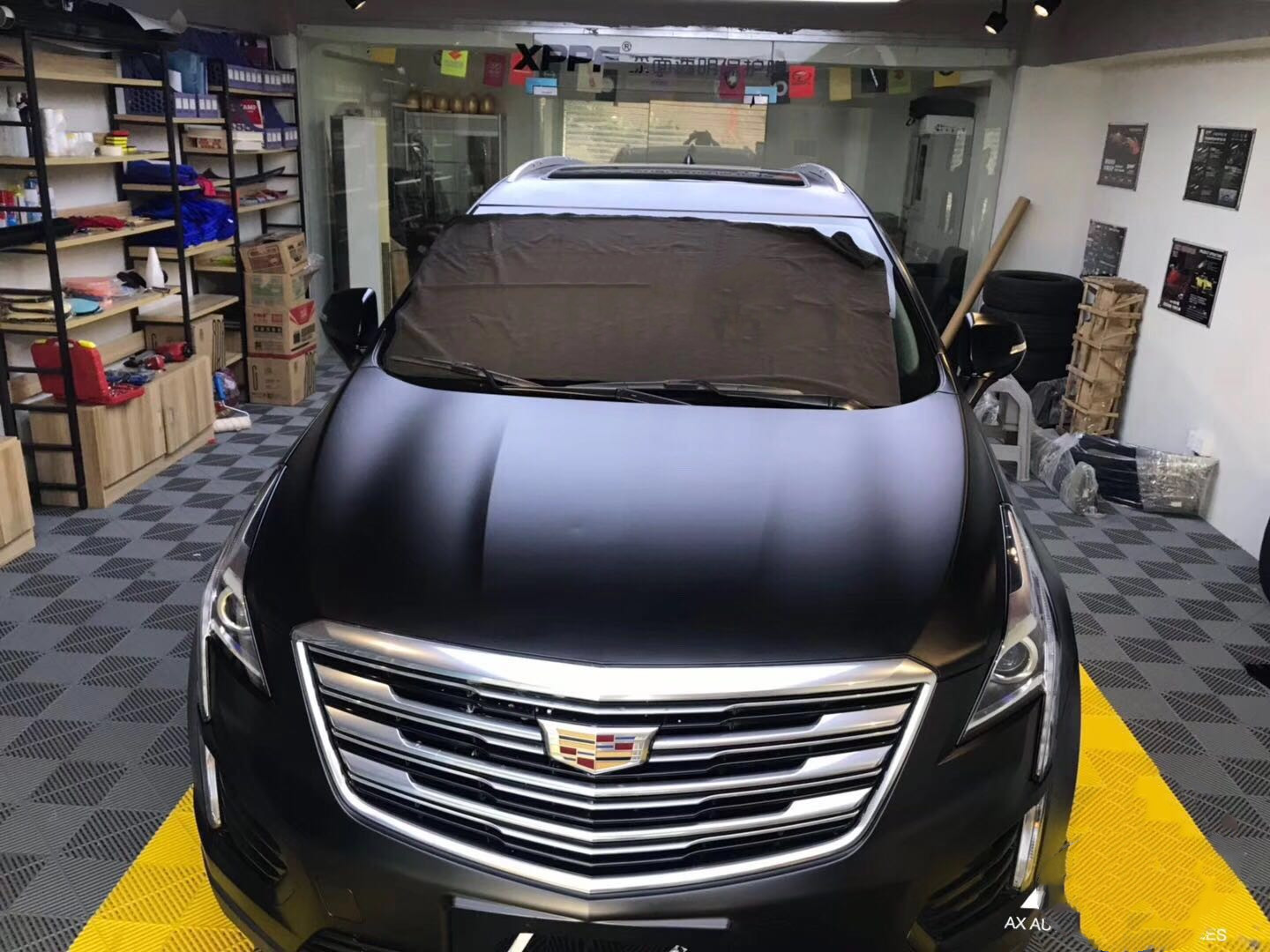 黑武士来袭凯迪拉克xt5改色电光黑