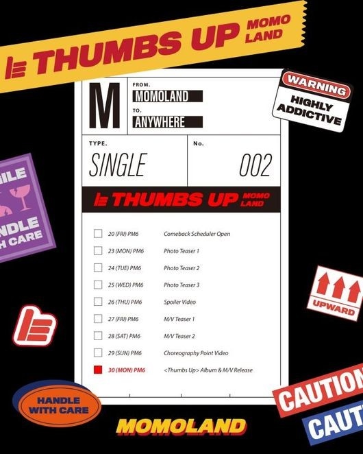 MOMOLAND公开新单曲《Thumbs up》预告形象的改变