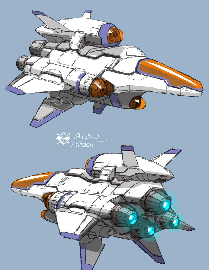 动漫创作欣赏原画太空故事中常用的科幻飞行器