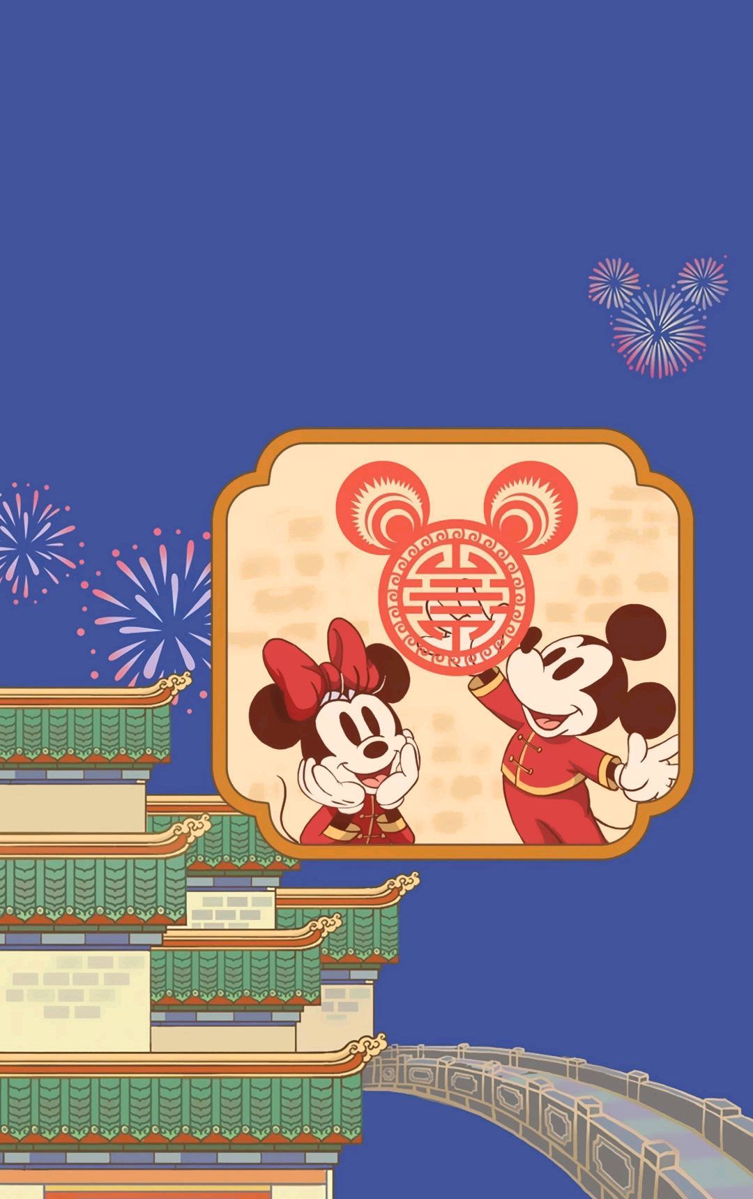 动漫壁纸:新年壁纸,米奇米亚过春节!