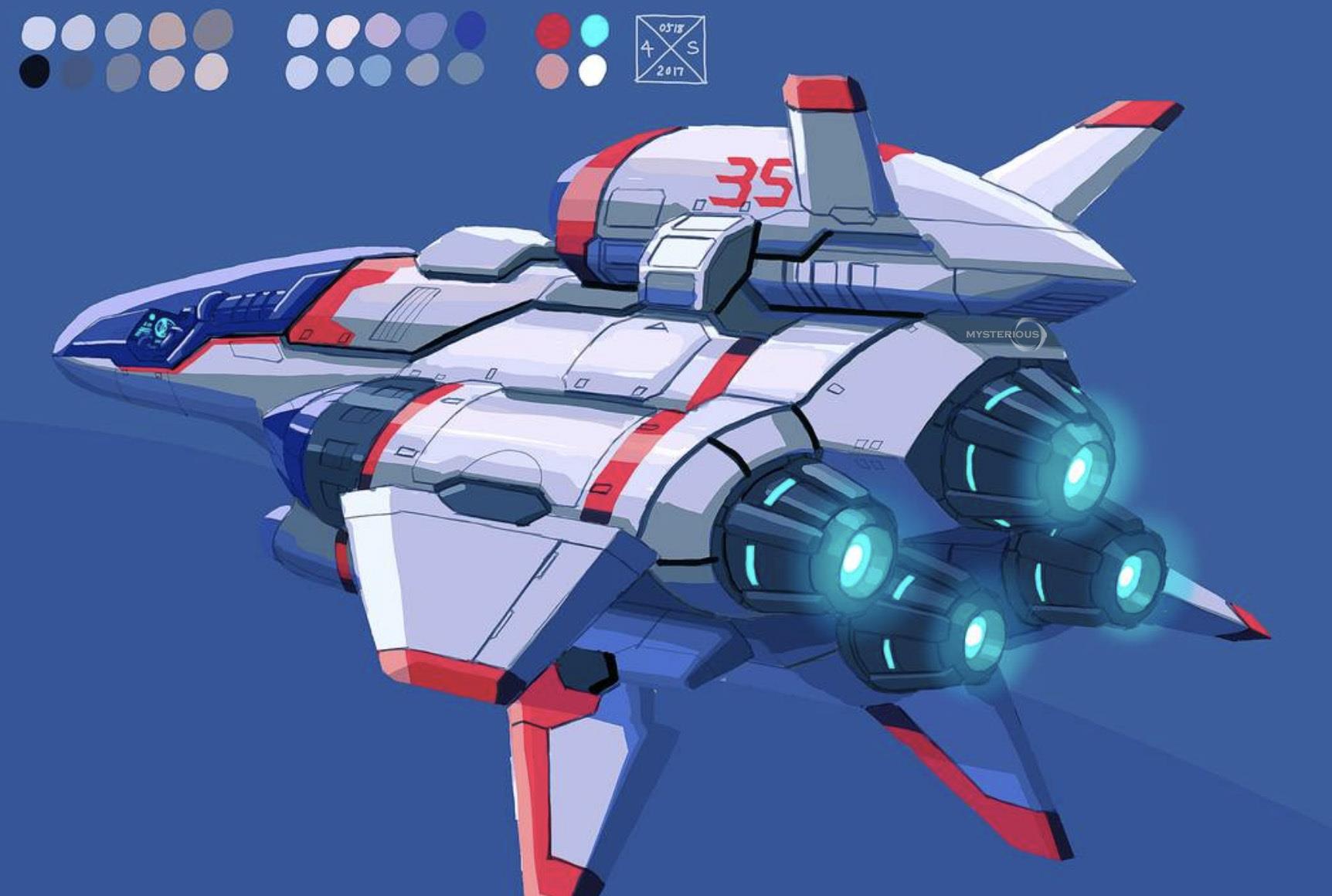 动漫创作欣赏原画太空故事中常用的科幻飞行器