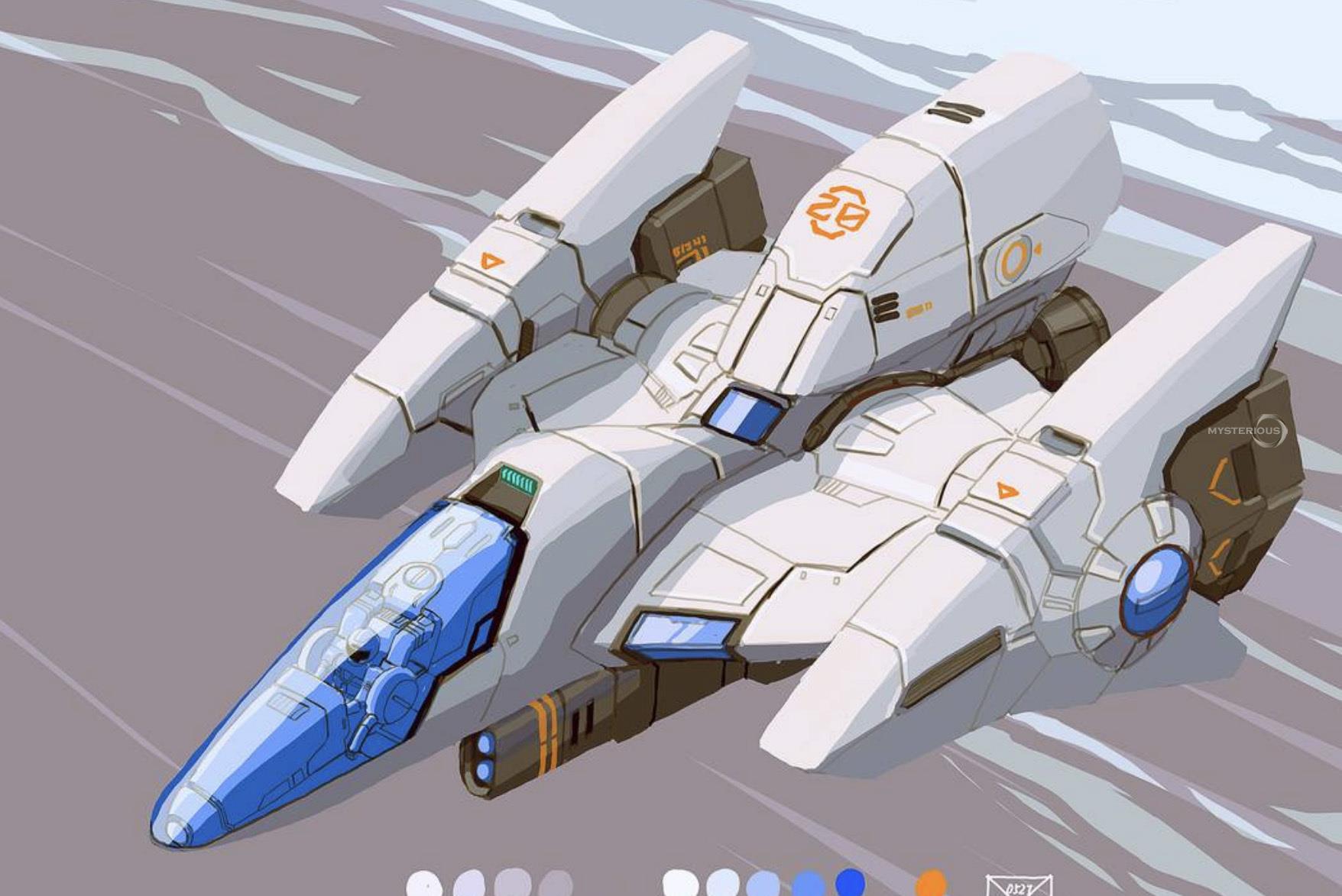 动漫创作欣赏原画太空故事中常用的科幻飞行器