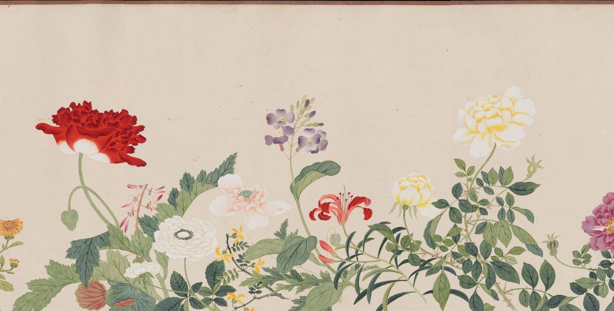 《万有同春》图卷,呈现出一种献媚的脂粉气息|富贵|画面|乾隆皇帝|画卷|笔墨_新浪新闻