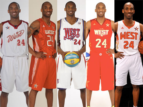 黑曼巴科比老照片 历年全明星正照 从青葱到暮年