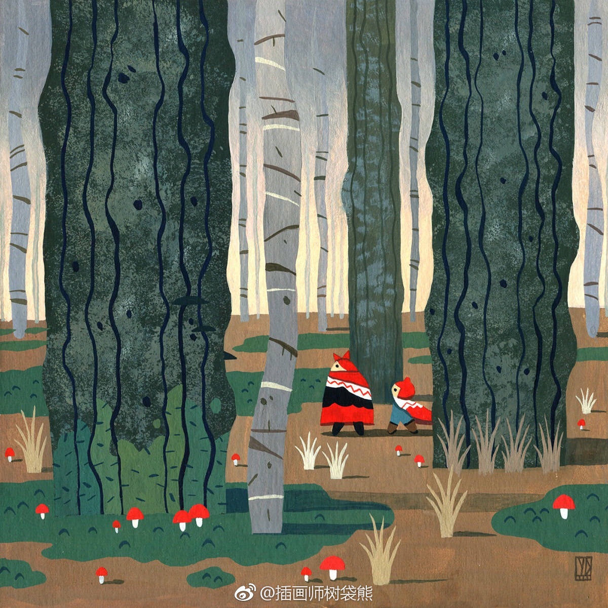 法国插画师duqueyvan小红帽的故事绘本插画设计作品