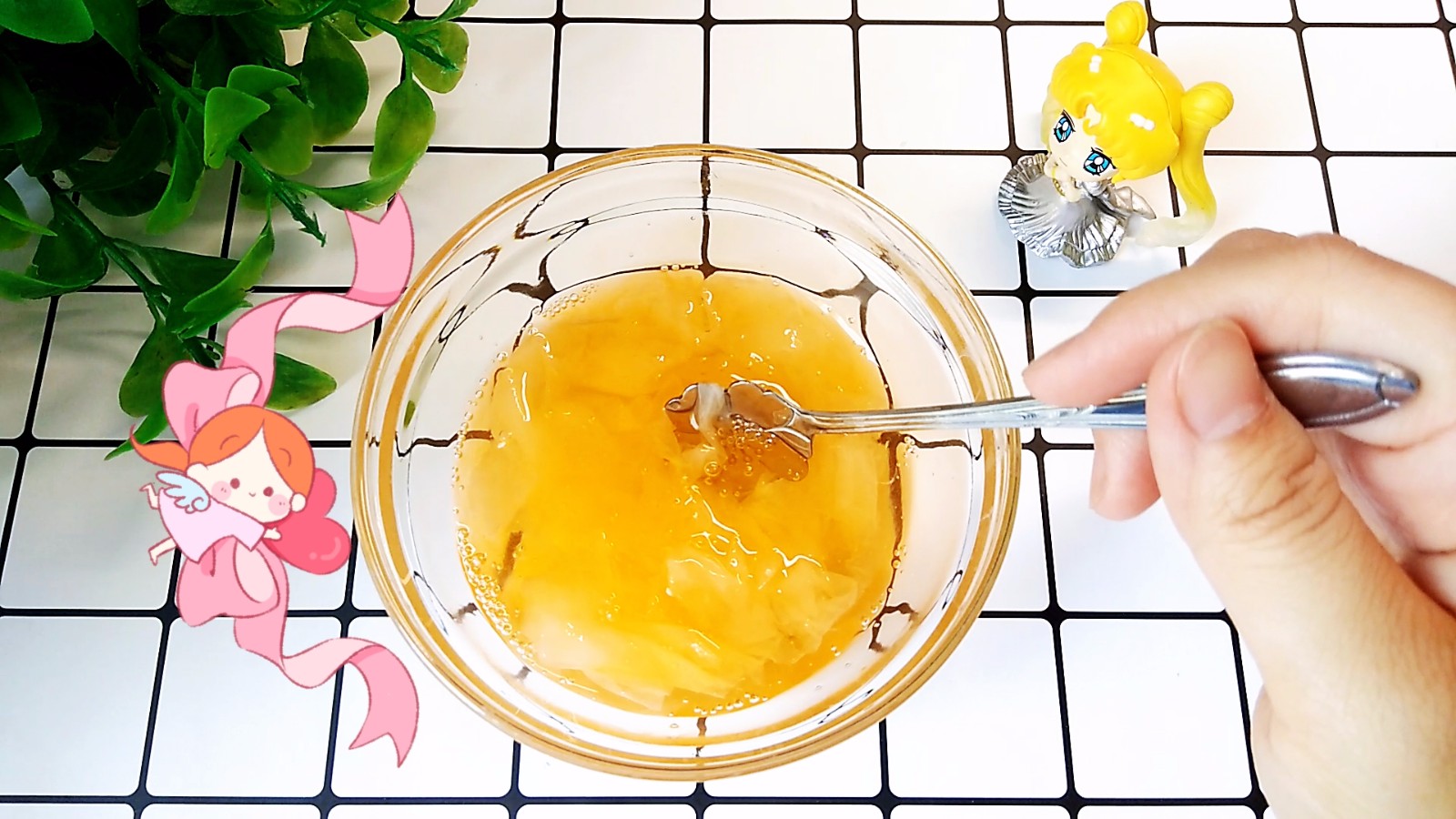 自制橘子千丝泥,无硼砂无水变雪,教你一种材料做出千丝