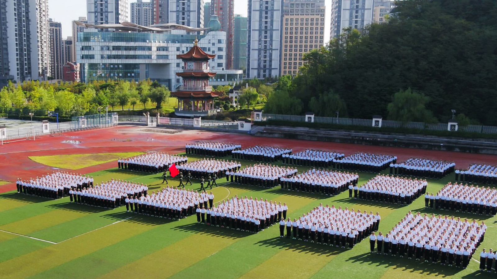 2018级军训成果汇报之方阵(航拍)