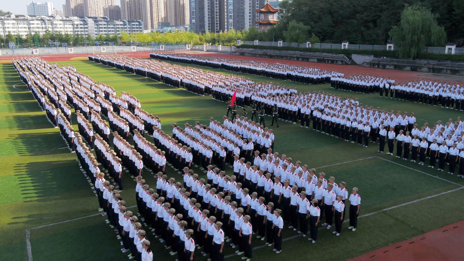 2018级军训成果汇报之方阵(航拍)