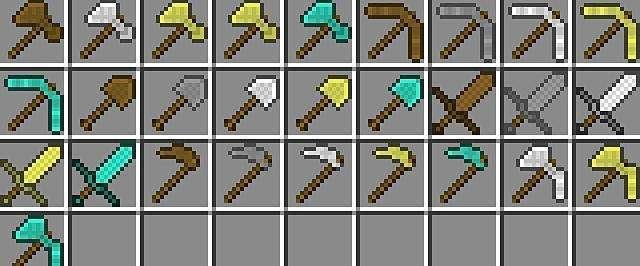 9,同等材质的工具的攻击伤害:斧>剑>镐>锹>锄