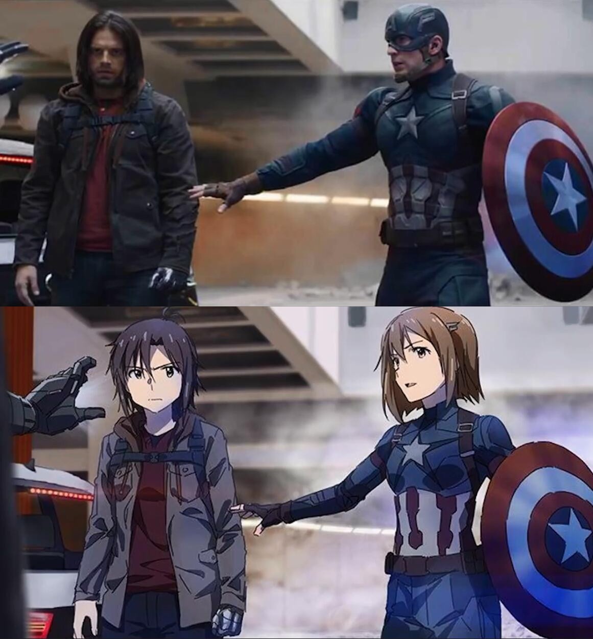 美队冬兵基情变"姬情",蜘蛛侠太美了