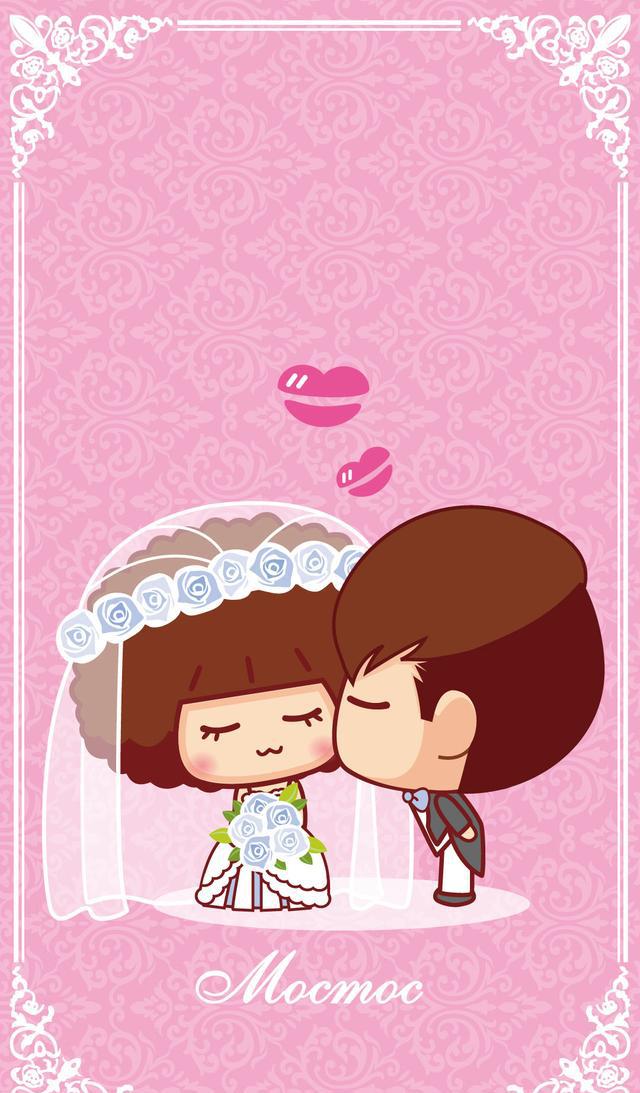 可爱结婚插画壁纸