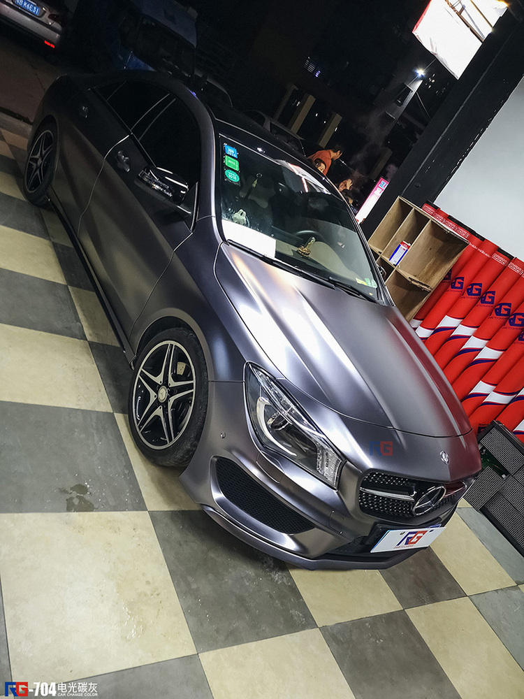 奔驰cla车身改色电光碳灰 rg瑞集改色膜深圳龙岗加盟店出品