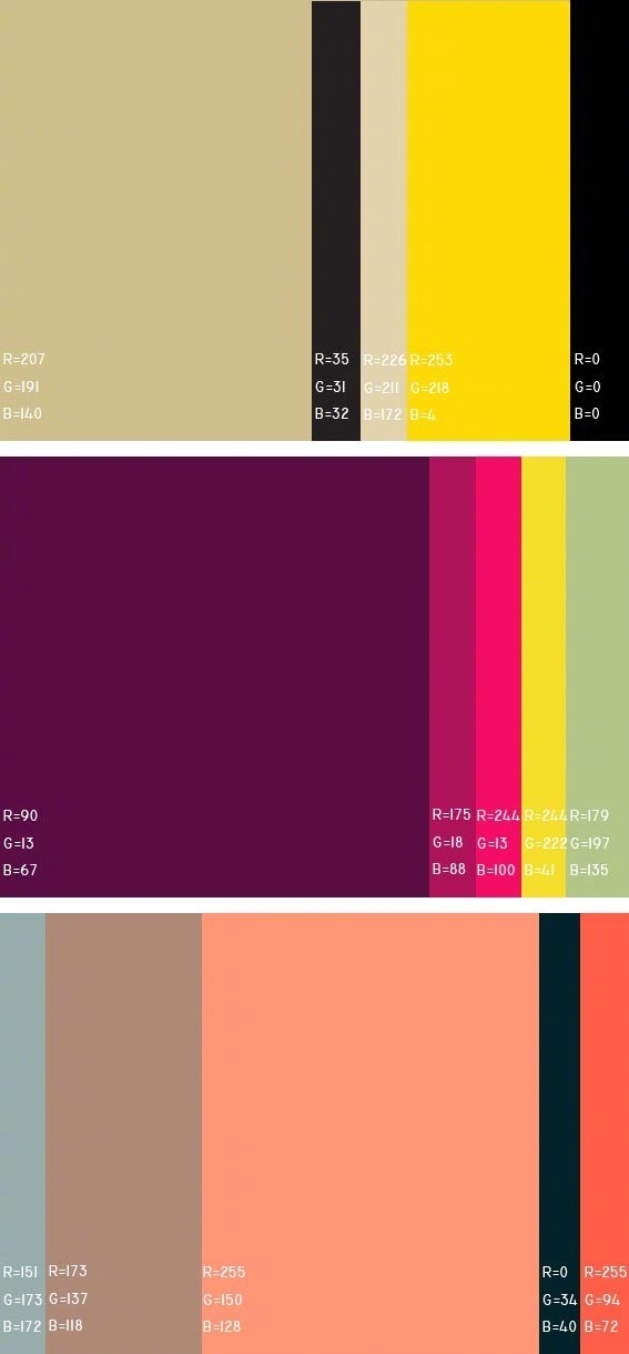 一些看着超舒服的色彩搭配!附加rgb颜色值,收起来