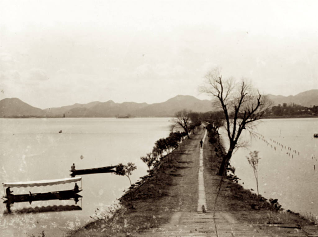 老照片杭州1911年西湖十景之首苏堤春晓
