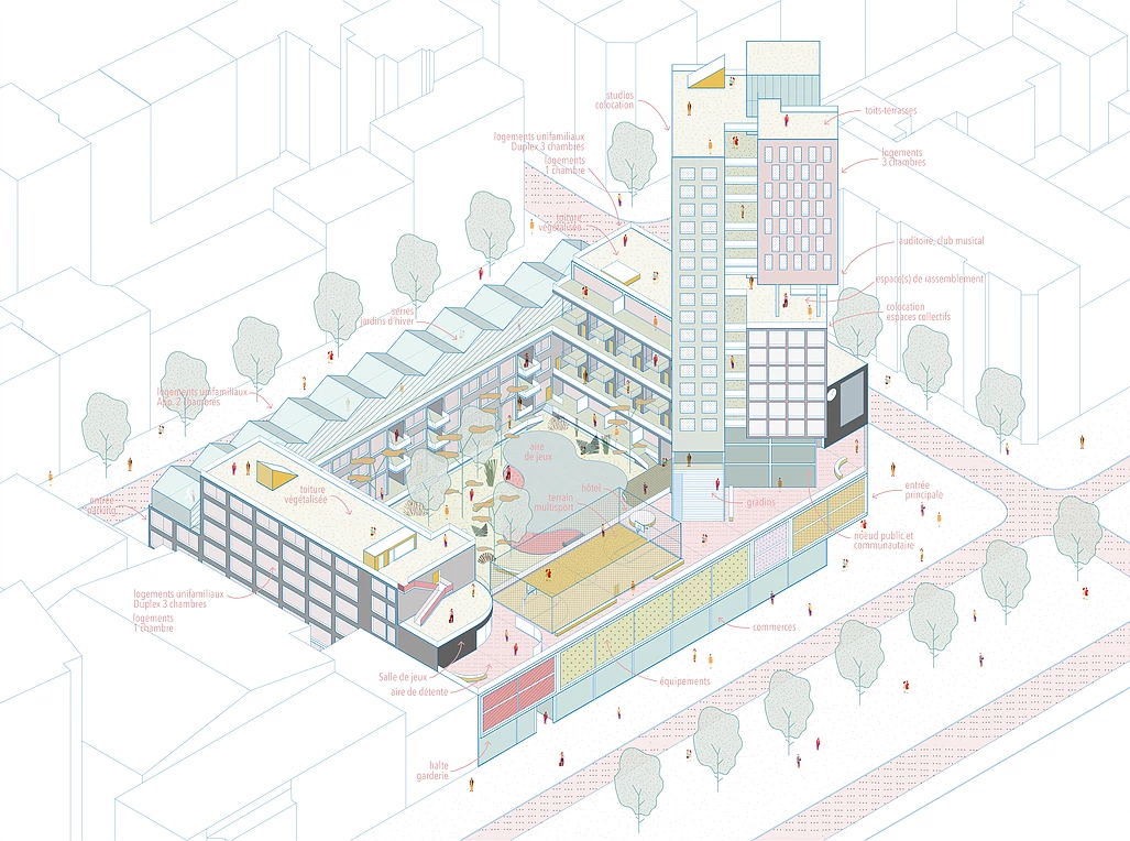 建筑插画图纸表达 | 非常舒服的配色推荐