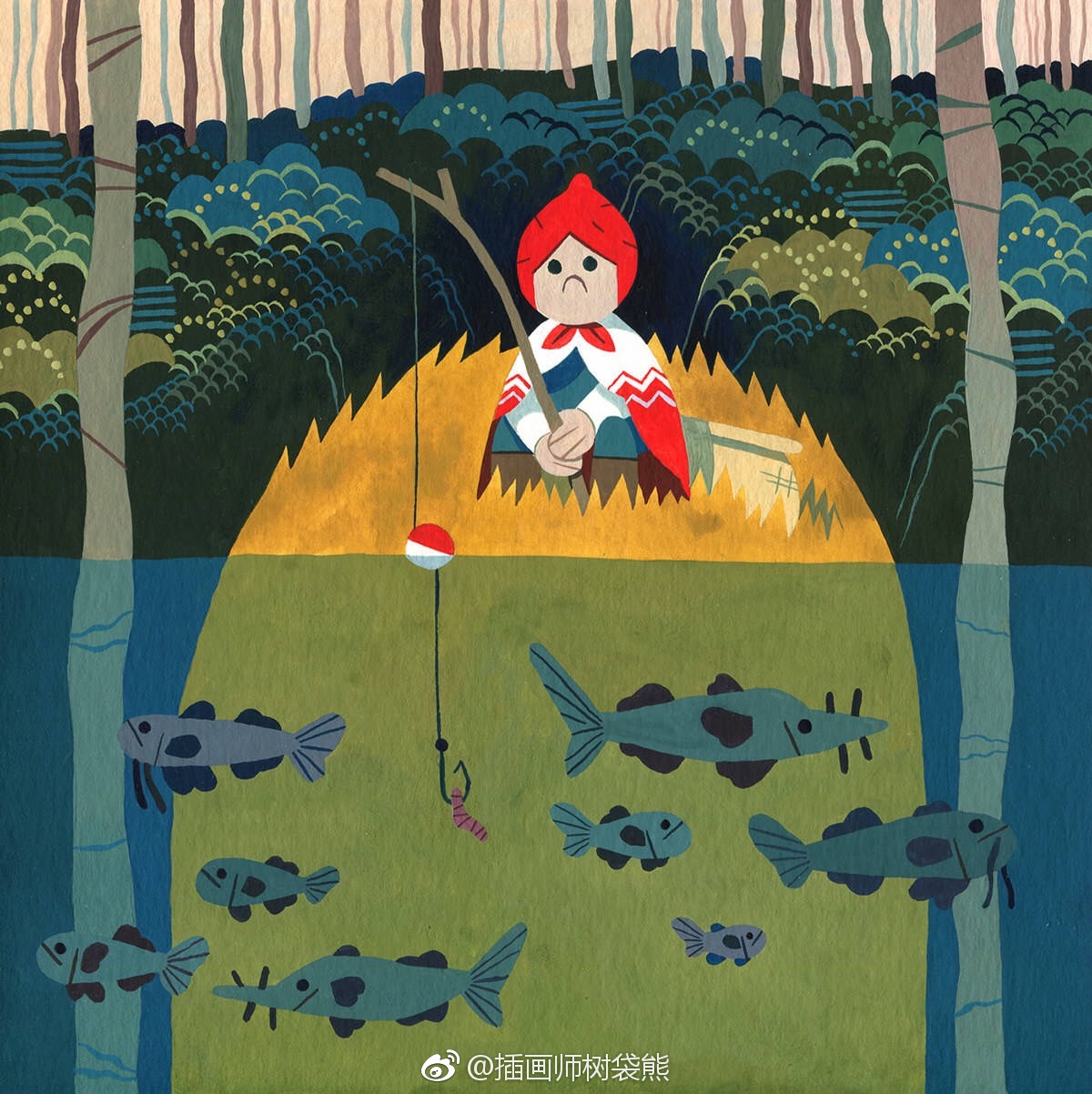 法国插画师duqueyvan小红帽的故事绘本插画设计作品