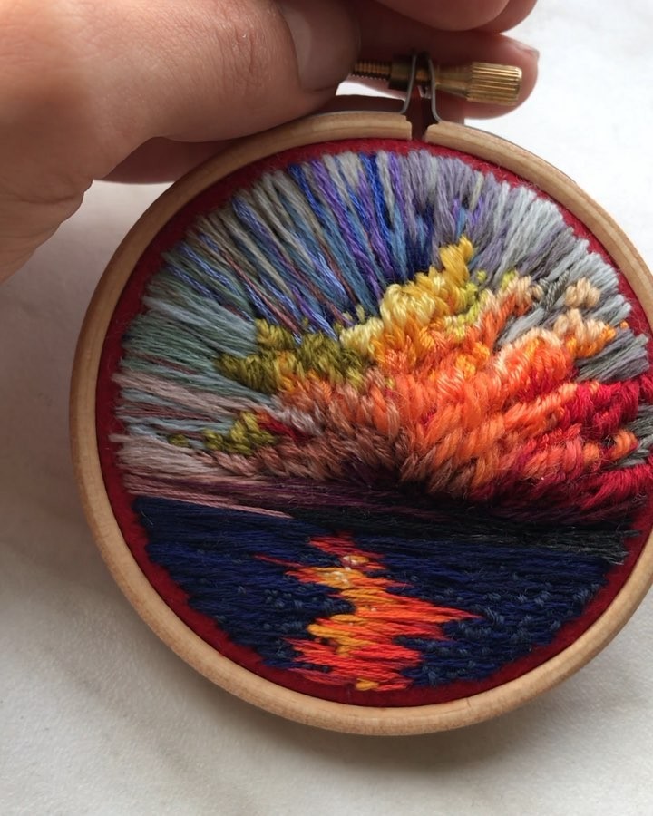 匠心风景微绣by俄罗斯刺绣艺术家verashimunia