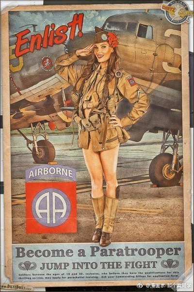 二战女兵宣传海报图片
