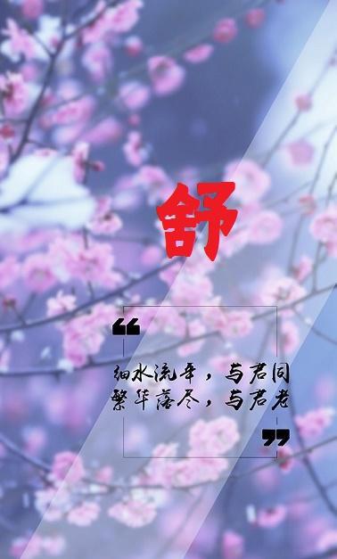 樱花姓氏壁纸细水流年与君同繁华落尽与君老