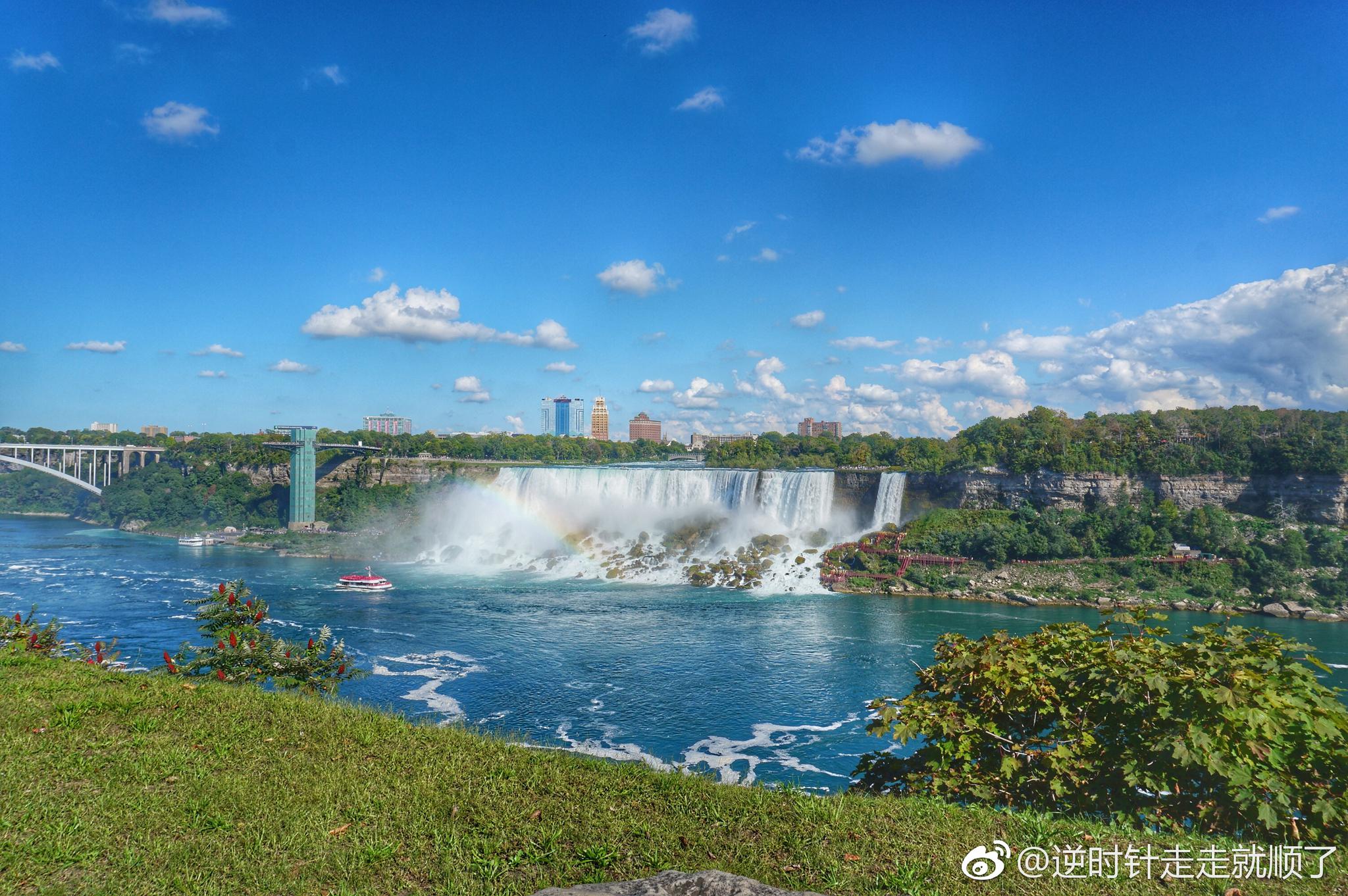 尼亚加拉瀑布niagarafalls位于加拿大安大略省和美国纽约州的交界