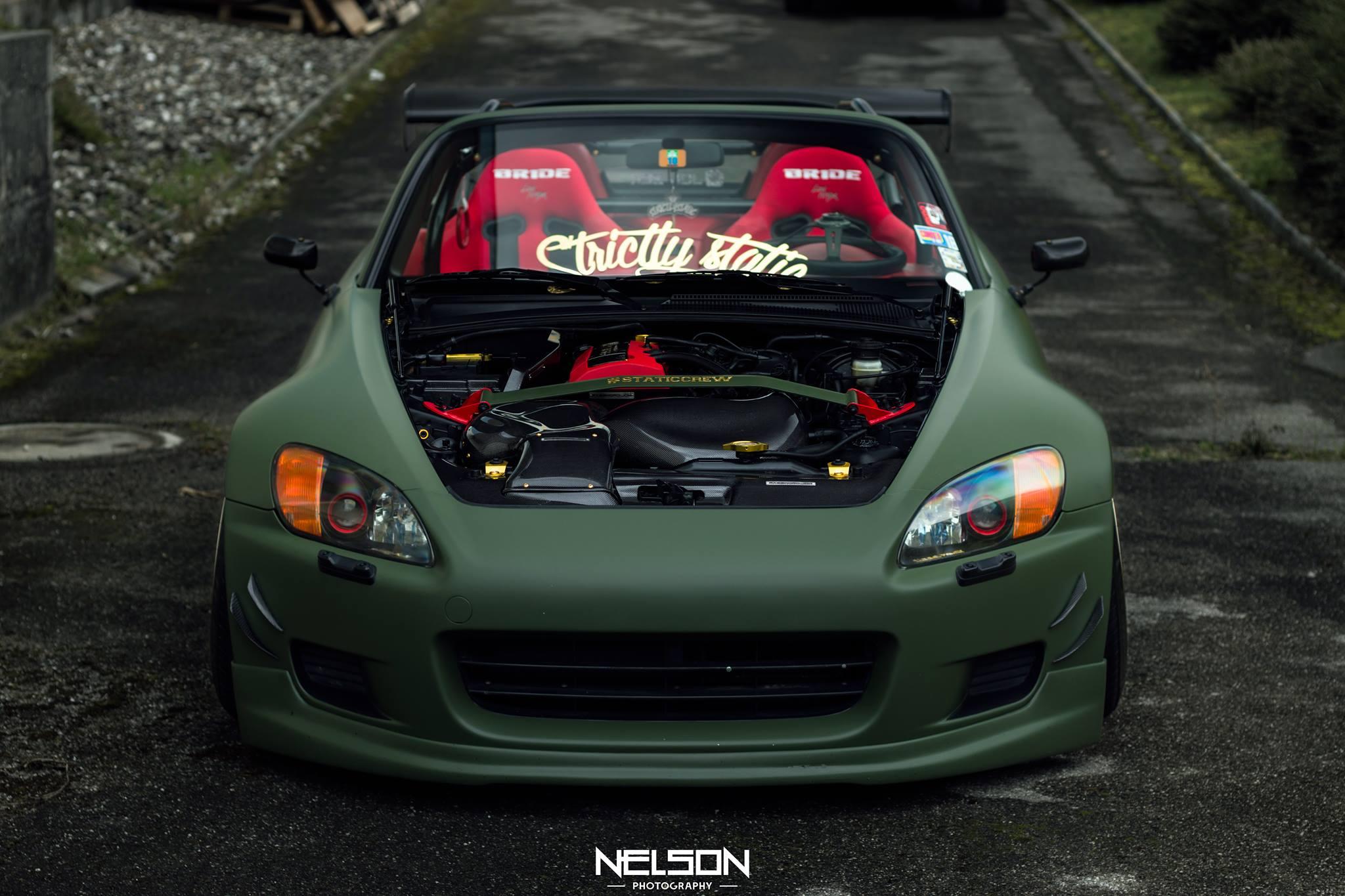 本田s2000换装哑光绿,这辆敞篷跑车不仅拉风还能拉高转!