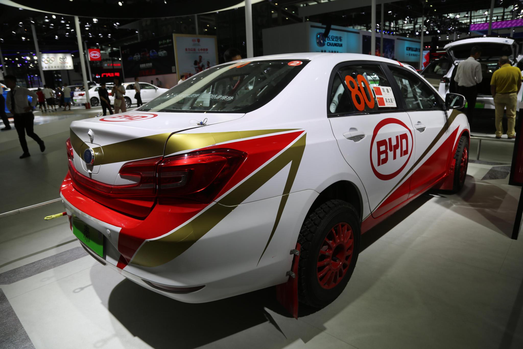 比亚迪赛车秦100,吴文昌,周鑫车组80号座驾,车展实拍!