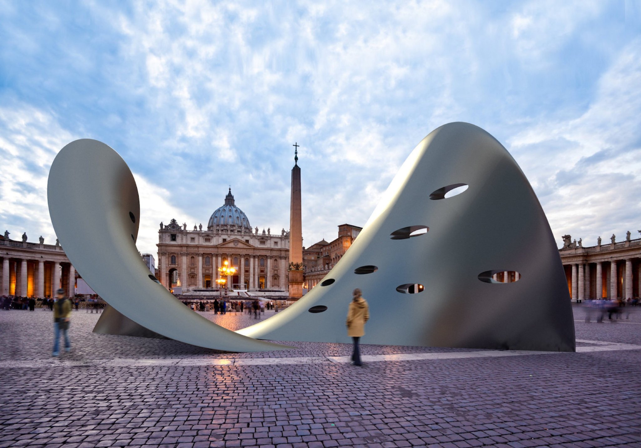 在公共场所的扭曲雕塑美国雕塑家 ken kelleher 制作的大型数字雕塑|