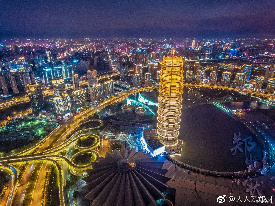 航拍:郑州形状 俯瞰全城