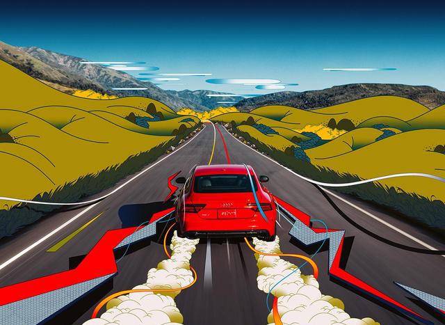 时尚汽车摄影海报 planet rs7-奥迪,摄影 插画的全新视觉艺术