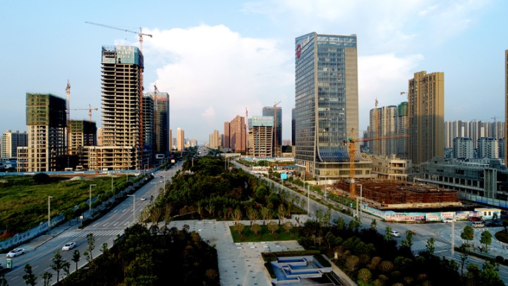 摄影师无人机航拍河南驻马店 天中柱下八卦图