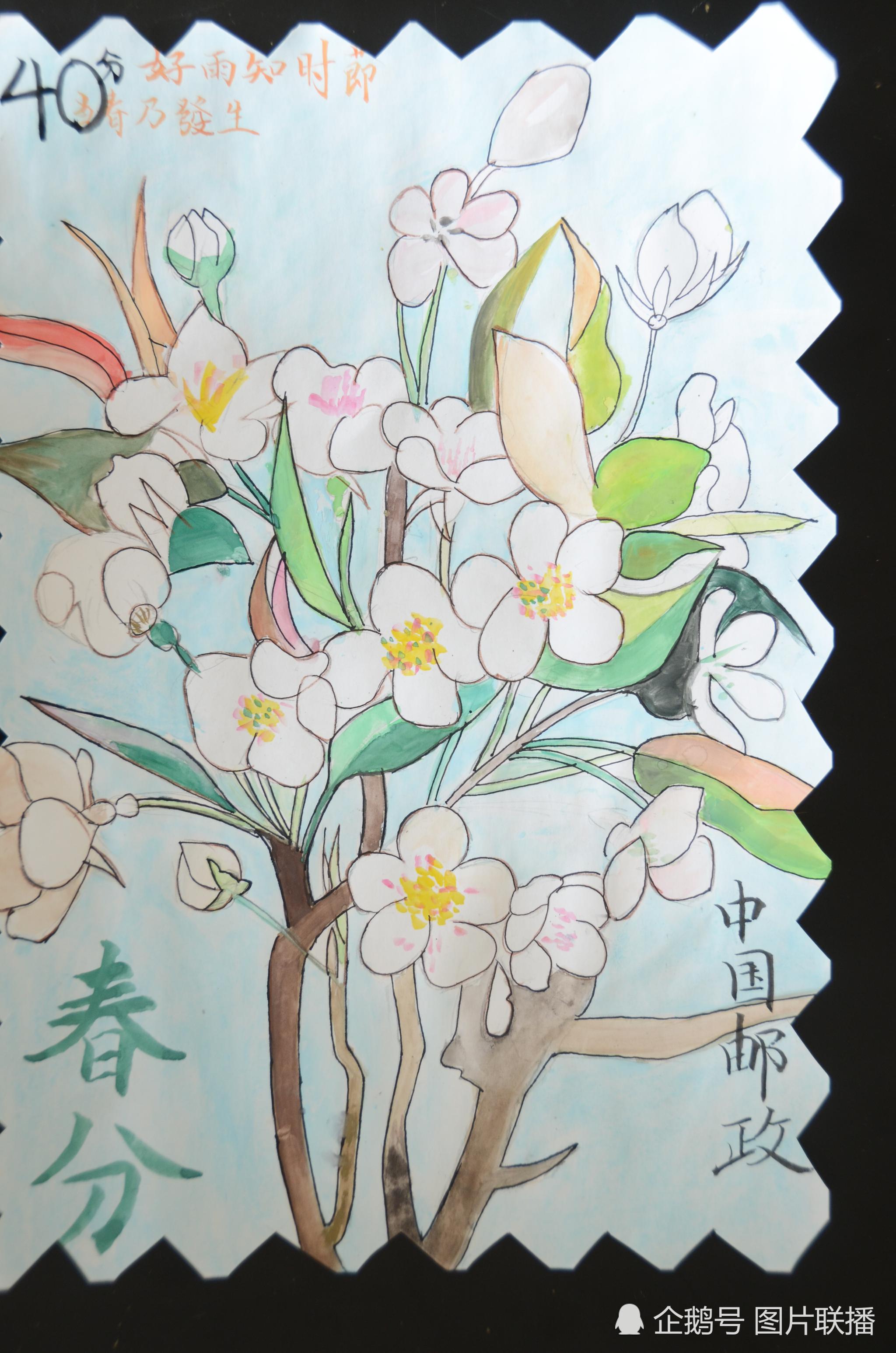 大学生设计绘画春分邮票